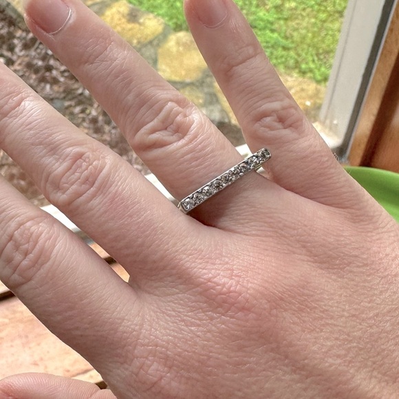 Contemporary Distressed Silvertone Pave Crystal Park Lane Jewelry Ring Cheers - Picture 6 of 8